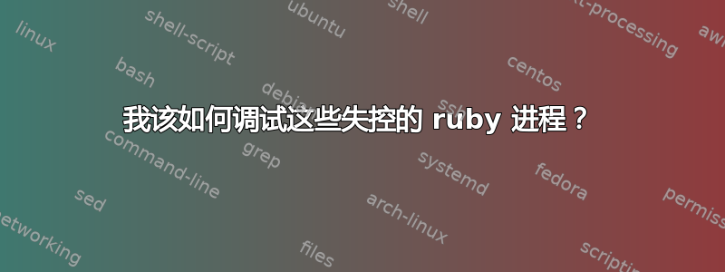 我该如何调试这些失控的 ruby​​ 进程？