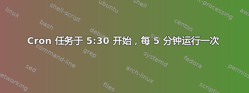 Cron 任务于 5:30 开始，每 5 分钟运行一次