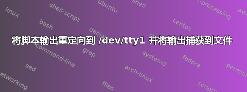 将脚本输出重定向到 /dev/tty1 并将输出捕获到文件