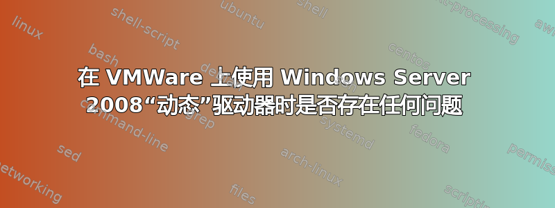 在 VMWare 上使用 Windows Server 2008“动态”驱动器时是否存在任何问题