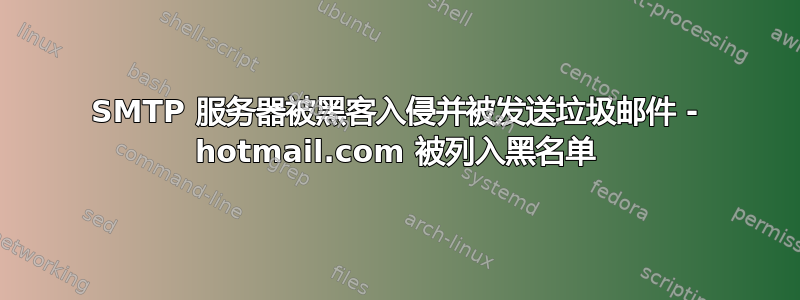 SMTP 服务器被黑客入侵并被发送垃圾邮件 - hotmail.com 被列入黑名单