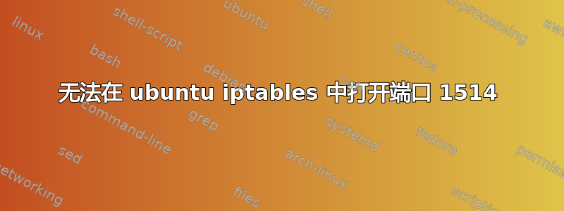 无法在 ubuntu iptables 中打开端口 1514