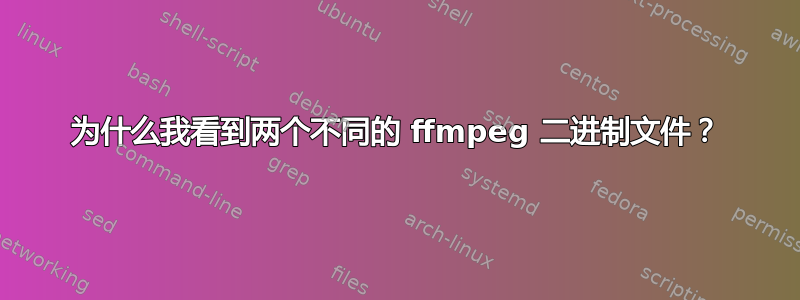 为什么我看到两个不同的 ffmpeg 二进制文件？