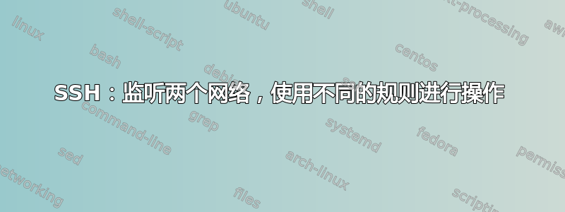 SSH：监听两个网络，使用不同的规则进行操作