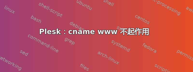 Plesk：cname www 不起作用 