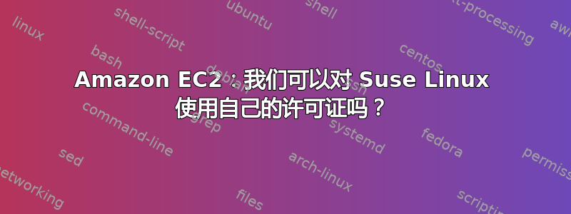 Amazon EC2：我们可以对 Suse Linux 使用自己的许可证吗？