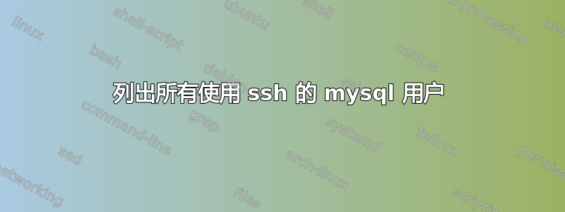 列出所有使用 ssh 的 mysql 用户