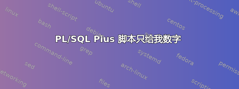 PL/SQL Plus 脚本只给我数字