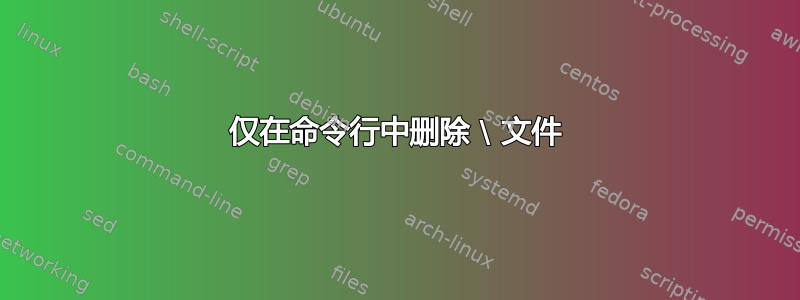 仅在命令行中删除 \ 文件