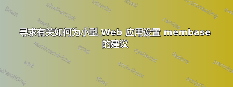 寻求有关如何为小型 Web 应用设置 membase 的建议