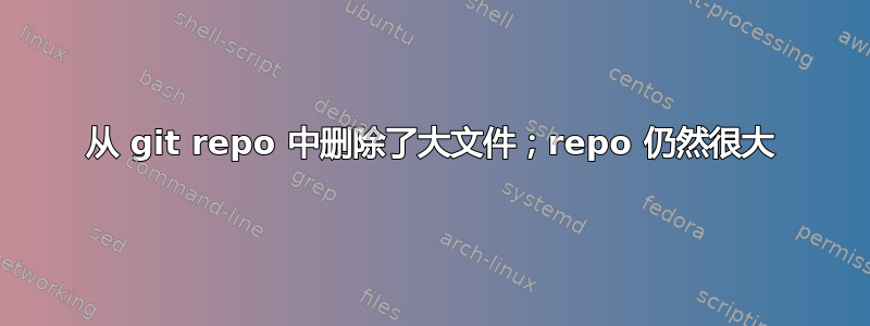 从 git repo 中删除了大文件；repo 仍然很大