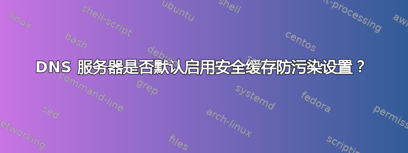 DNS 服务器是否默认启用安全缓存防污染设置？