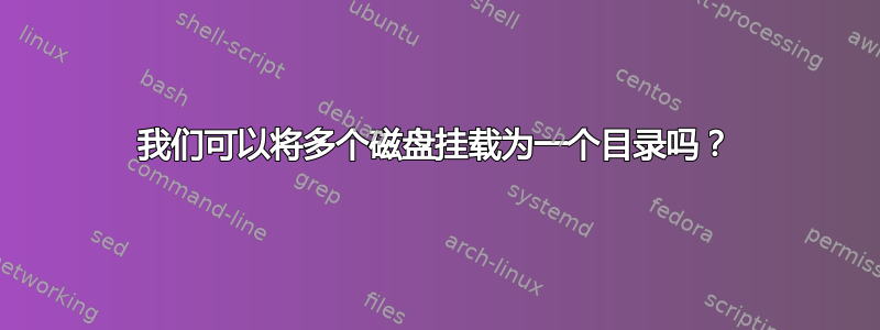 我们可以将多个磁盘挂载为一个目录吗？