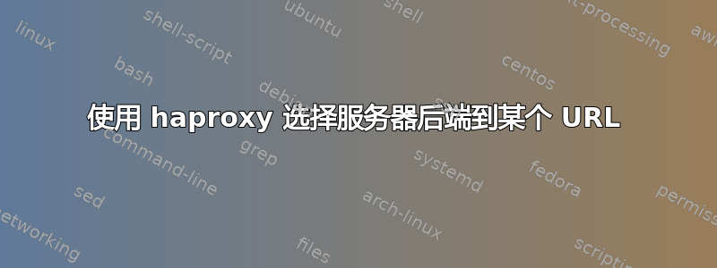 使用 haproxy 选择服务器后端到某个 URL