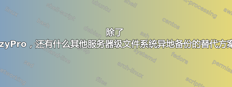 除了 MozyPro，还有什么其他服务器级文件系统异地备份的替代方案？