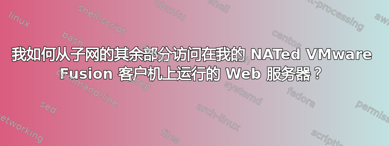 我如何从子网的其余部分访问在我的 NATed VMware Fusion 客户机上运行的 Web 服务器？