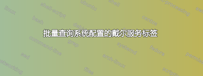 批量查询系统配置的戴尔服务标签