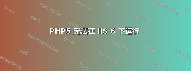 PHP5 无法在 IIS 6 下运行