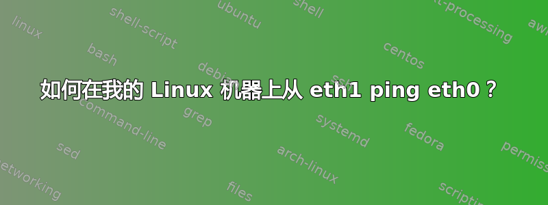 如何在我的 Linux 机器上从 eth1 ping eth0？