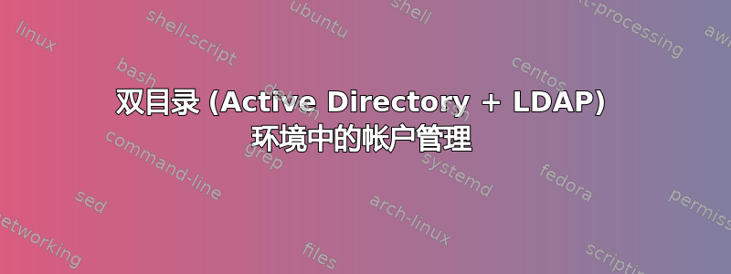 双目录 (Active Directory + LDAP) 环境中的帐户管理