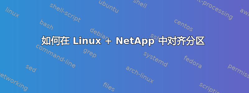 如何在 Linux + NetApp 中对齐分区