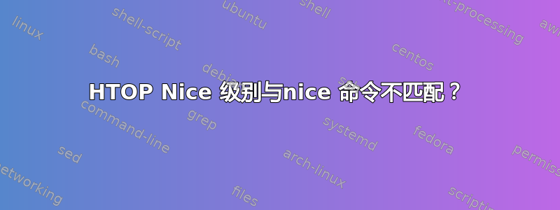 HTOP Nice 级别与nice 命令不匹配？