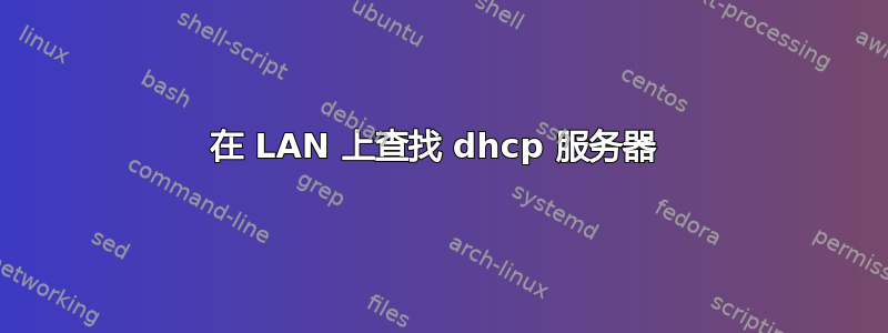 在 LAN 上查找 dhcp 服务器 