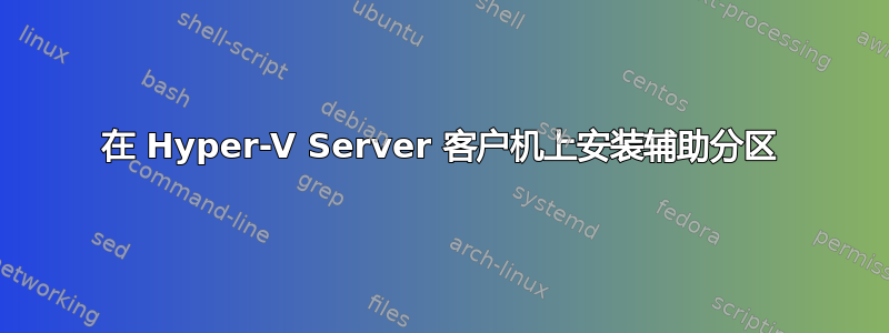 在 Hyper-V Server 客户机上安装辅助分区