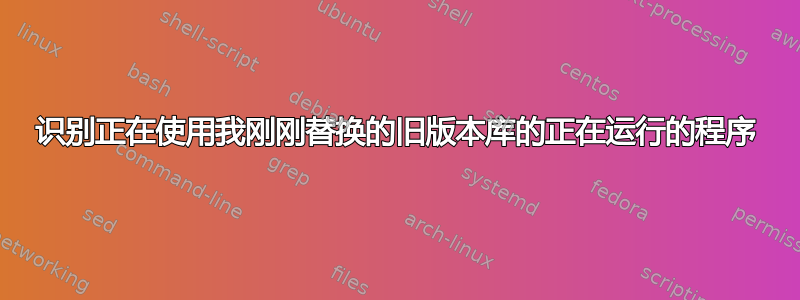 识别正在使用我刚刚替换的旧版本库的正在运行的程序