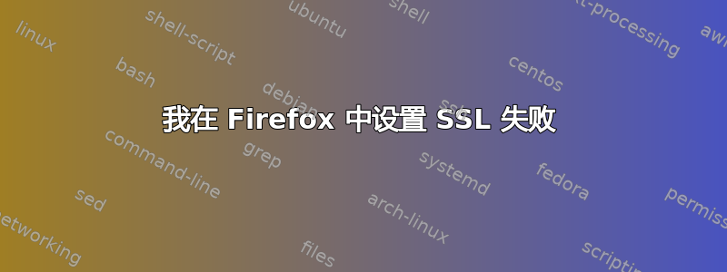 我在 Firefox 中设置 SSL 失败