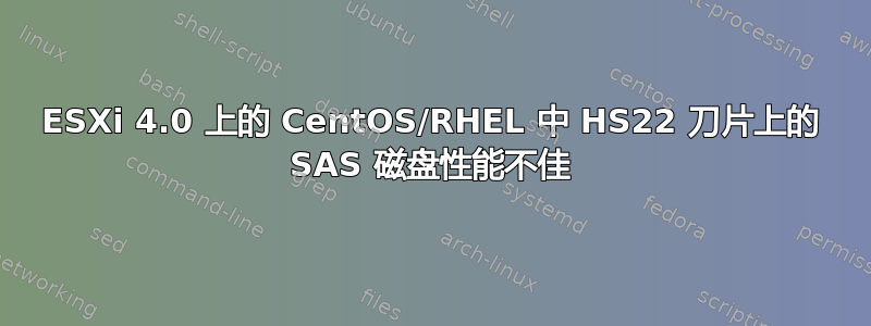 ESXi 4.0 上的 CentOS/RHEL 中 HS22 刀片上的 SAS 磁盘性能不佳