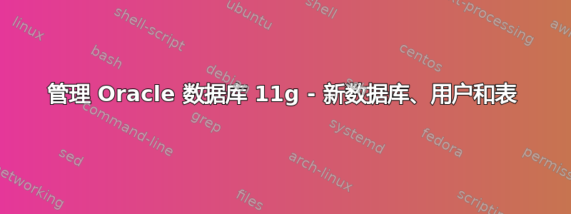 管理 Oracle 数据库 11g - 新数据库、用户和表