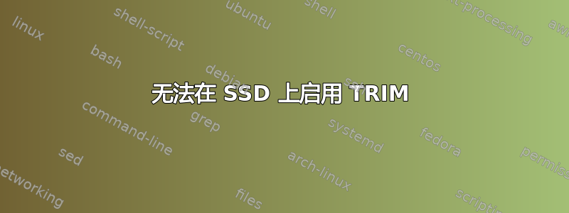 无法在 SSD 上启用 TRIM