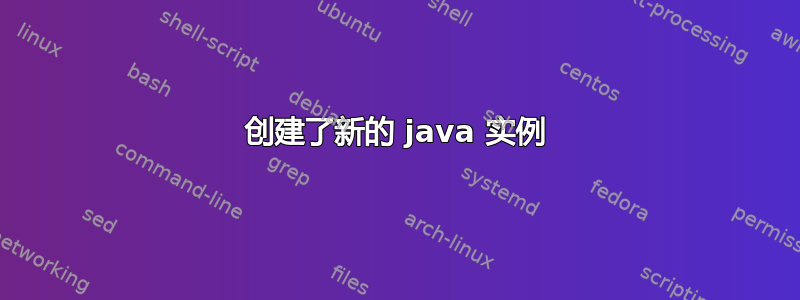 创建了新的 java 实例