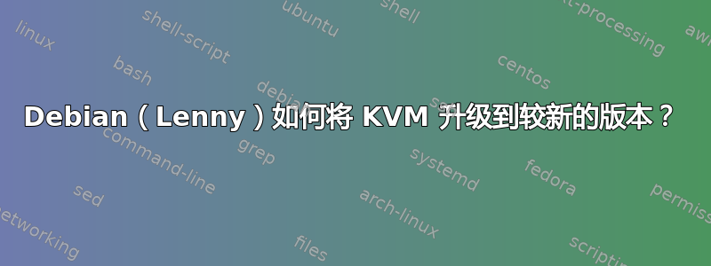 Debian（Lenny）如何将 KVM 升级到较新的版本？