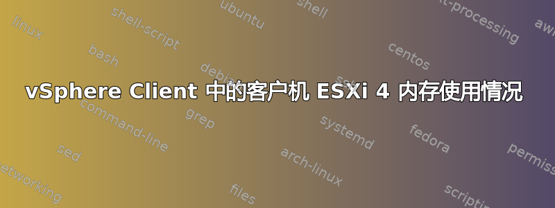 vSphere Client 中的客户机 ESXi 4 内存使用情况