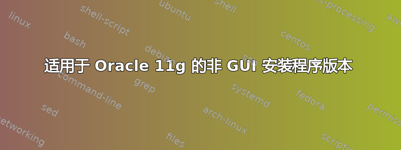 适用于 Oracle 11g 的非 GUI 安装程序版本