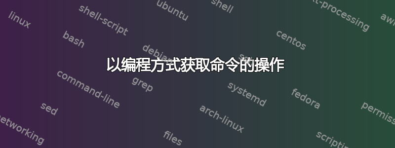 以编程方式获取命令的操作