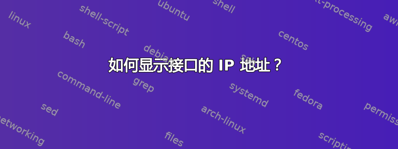 如何显示接口的 IP 地址？