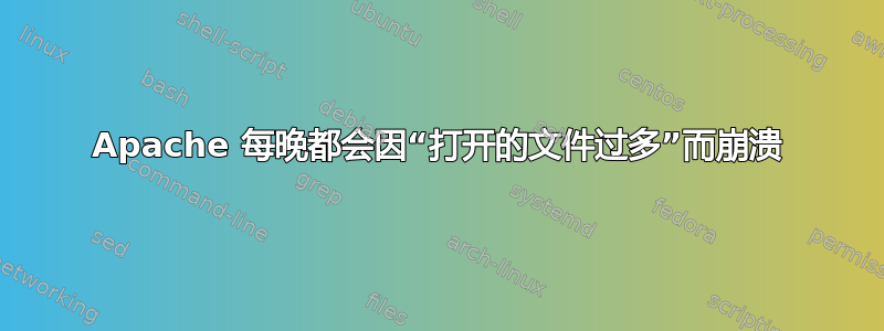 Apache 每晚都会因“打开的文件过多”而崩溃