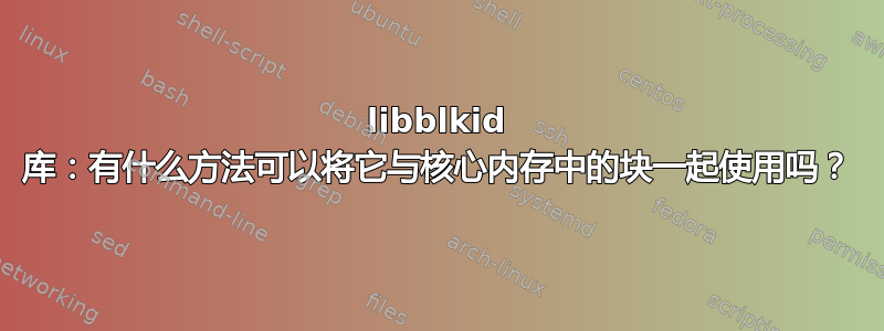 libblkid 库：有什么方法可以将它与核心内存中的块一起使用吗？