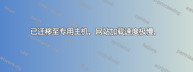 已迁移至专用主机。网站加载速度极慢。