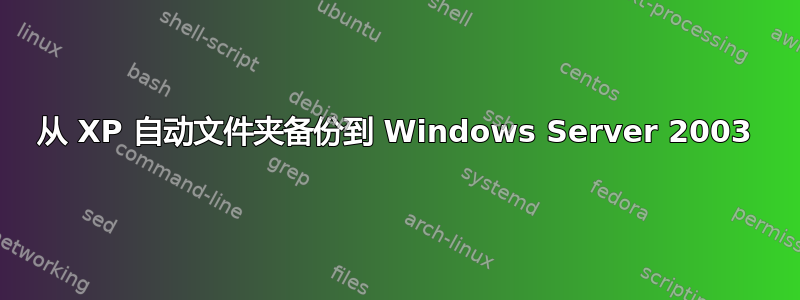 从 XP 自动文件夹备份到 Windows Server 2003