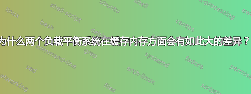 为什么两个负载平衡系统在缓存内存方面会有如此大的差异？