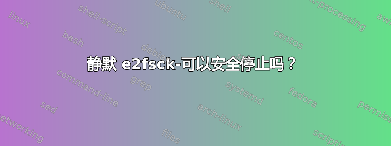 静默 e2fsck-可以安全停止吗？