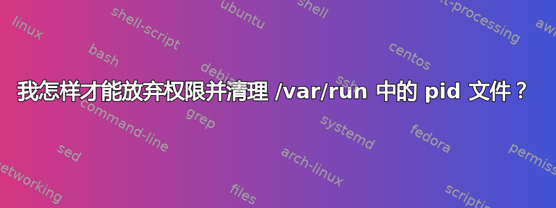 我怎样才能放弃权限并清理 /var/run 中的 pid 文件？