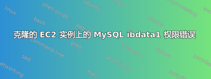 克隆的 EC2 实例上的 MySQL ibdata1 权限错误