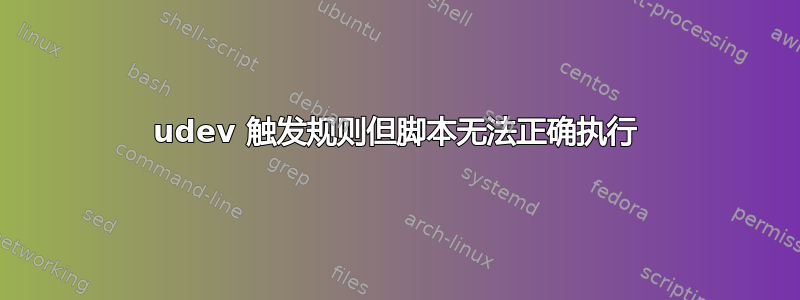 udev 触发规则但脚本无法正确执行