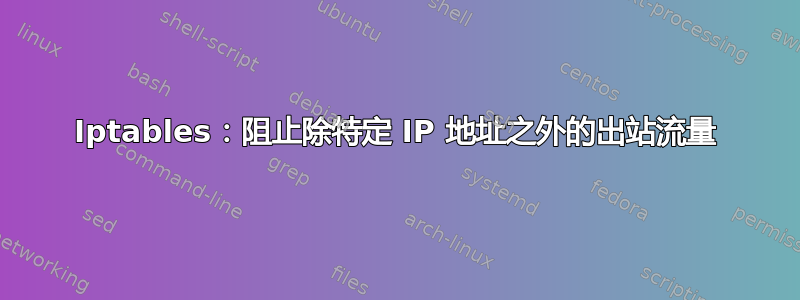 Iptables：阻止除特定 IP 地址之外的出站流量