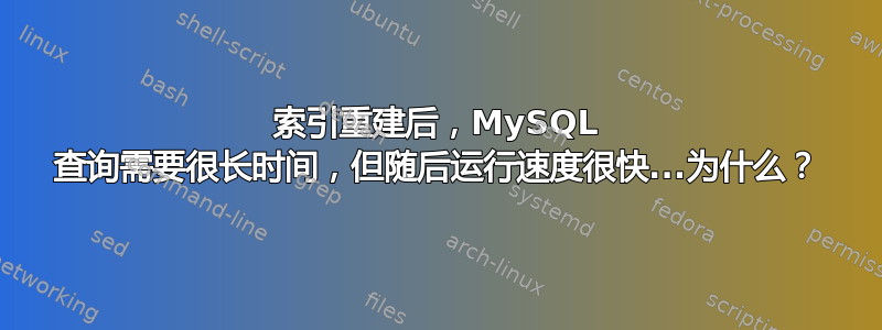 索引重建后，MySQL 查询需要很长时间，但随后运行速度很快...为什么？